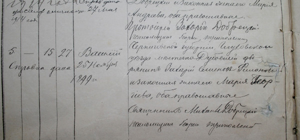 Метричний запис села Рогізного про народження Василя Филоновича Метричний запис села Рогізного про народження Василя Филоновича